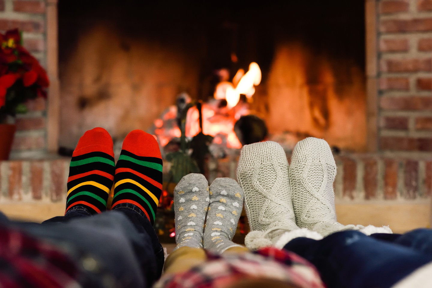 Feet by the fireplace